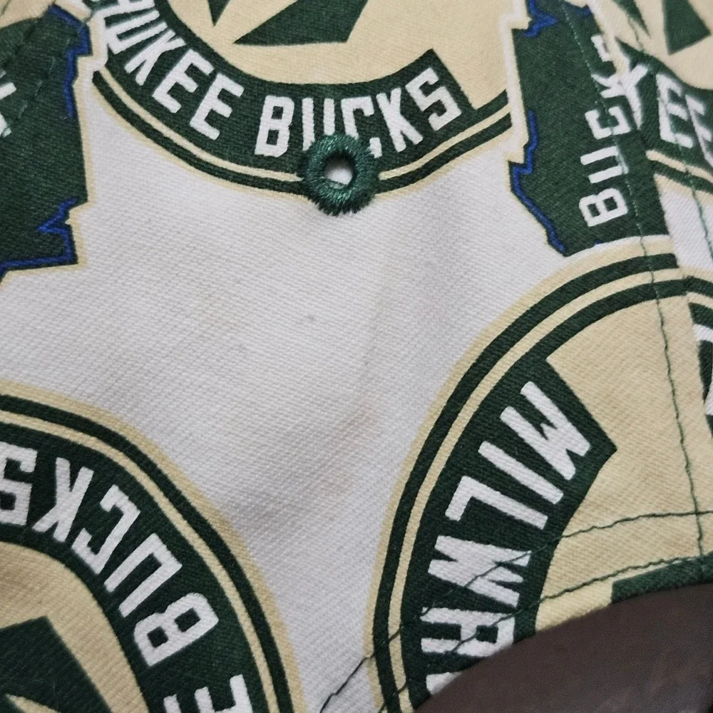 Milwaukee Bucks Hat Snapback Green AOP Wisconsin NBA 47 Brand Cap Basketball